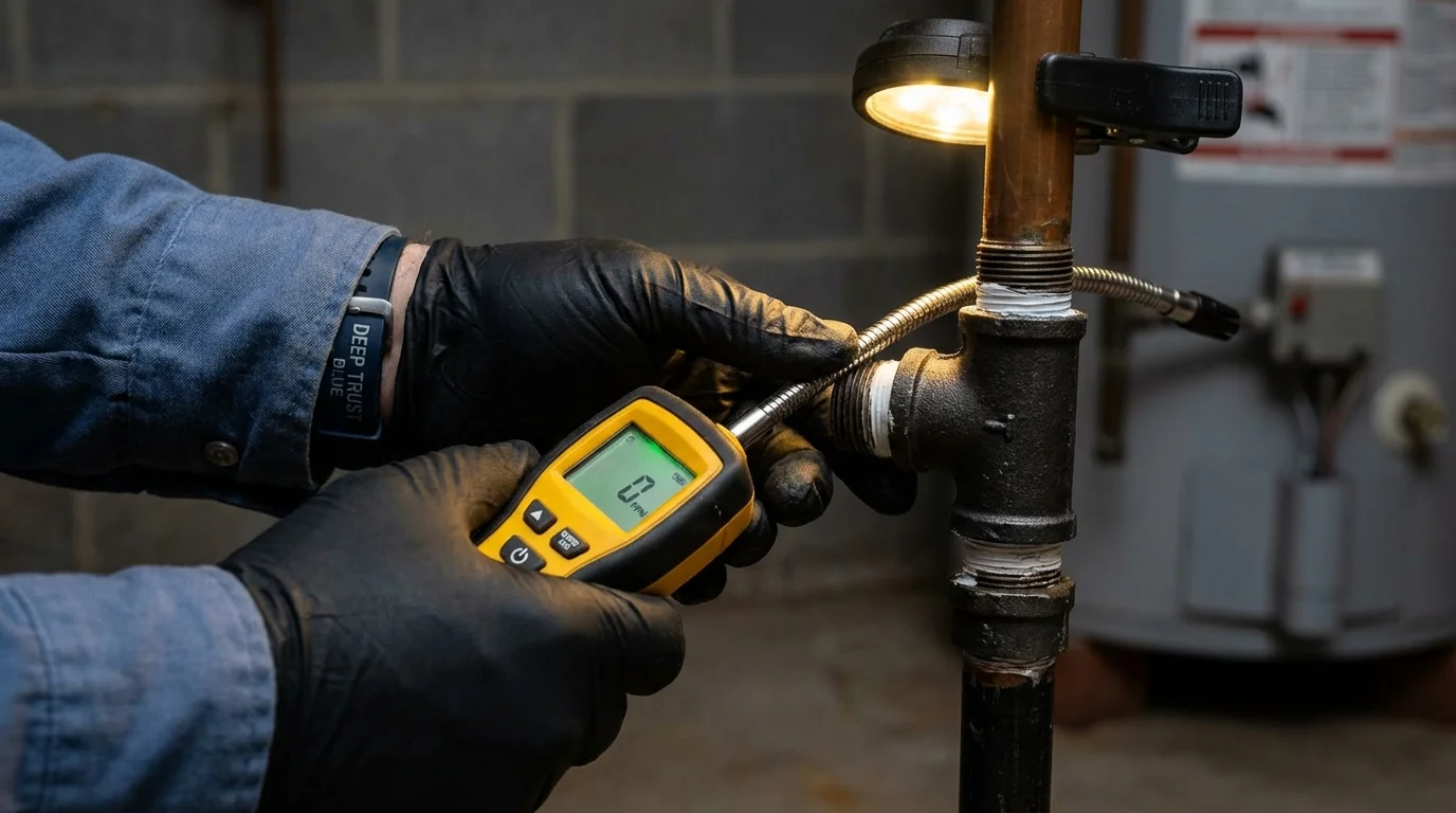 Gas leak detection with electronic sniffer by Johns Plumbing LLC in Florham Park