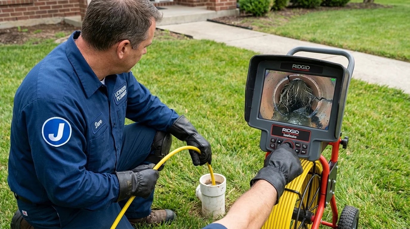 Sewer camera inspection being performed by Johns Plumbing LLC in Florham Park